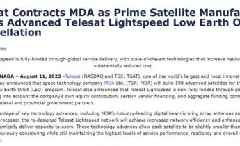 加拿大卫星通信公司 Telesat 与 MDA 签署 15.6 亿美元合同，建造 198 颗卫星